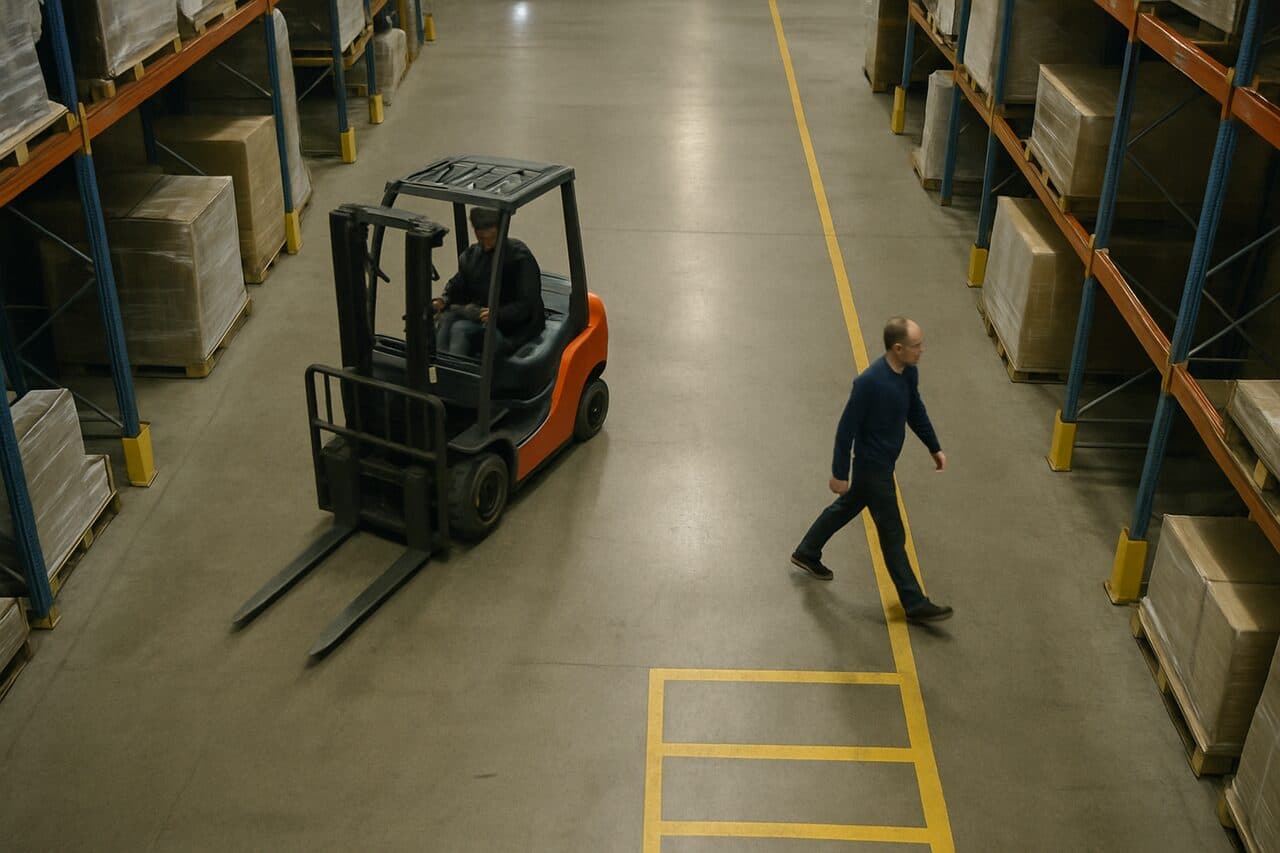 How forklift-in-pedestrian-zone detection works