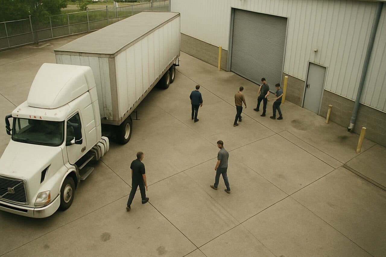 Trucks detected at docks, yards and internal roads